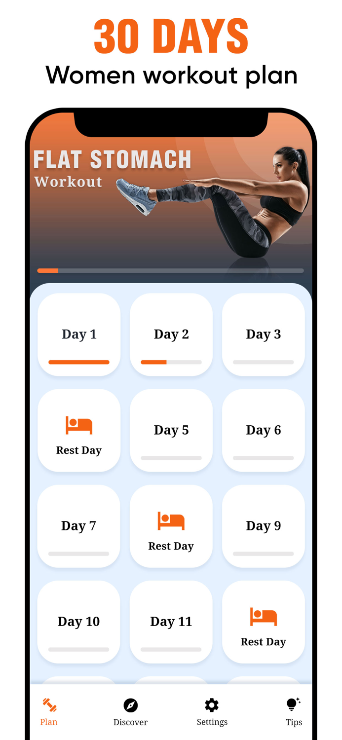 Flat Stomach Workout - 30 Days
