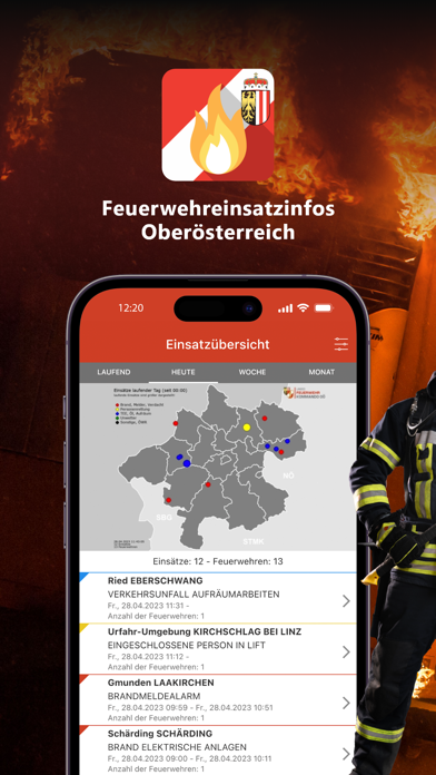 Feuerwehreinsatzinfos OÖ Screenshot