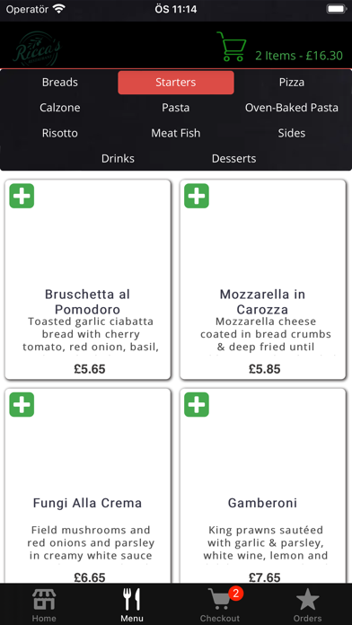Riccas Restaurant Screenshot
