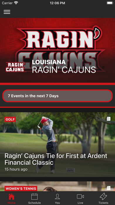 Ragin' Cajuns Athletics Screenshot