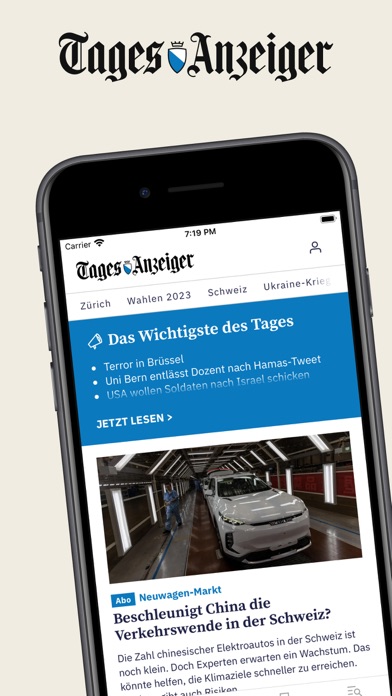 Screenshot #1 pour Tages-Anzeiger Nachrichten