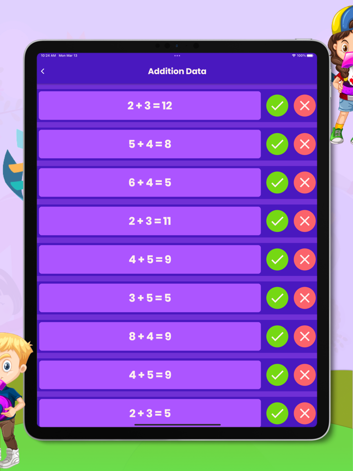 Kids True False Maths