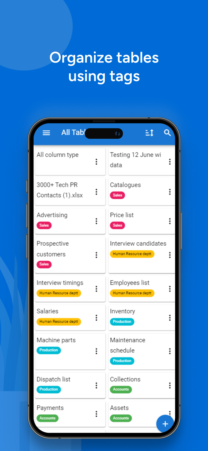 Table Notes - Mobile Excel