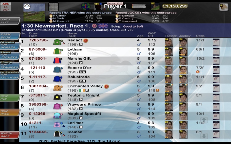 Starters Orders Touch Screenshot