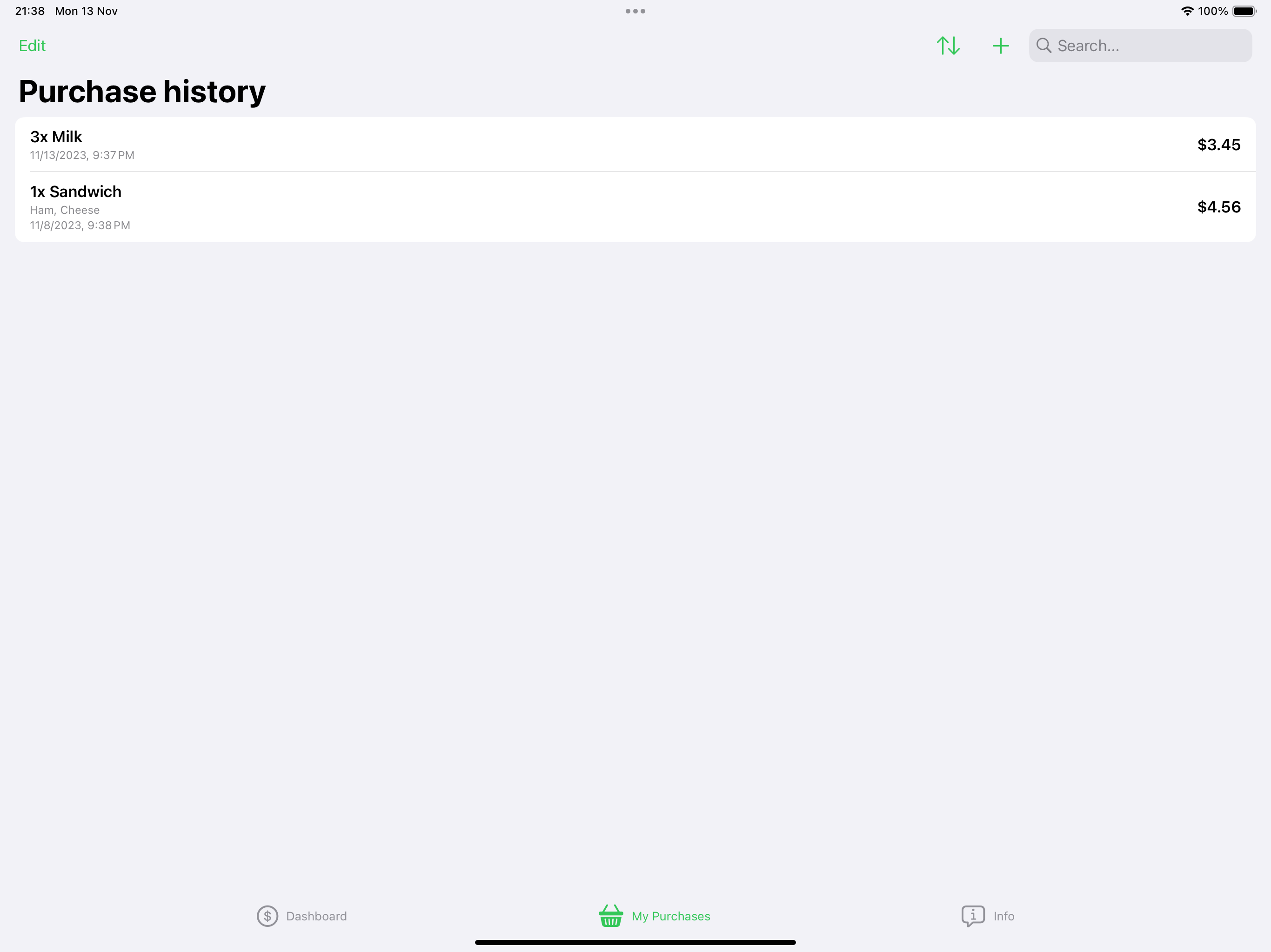 My Grocery Tracker