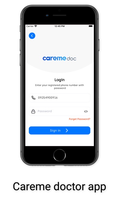 Careme Doctor App Screenshot