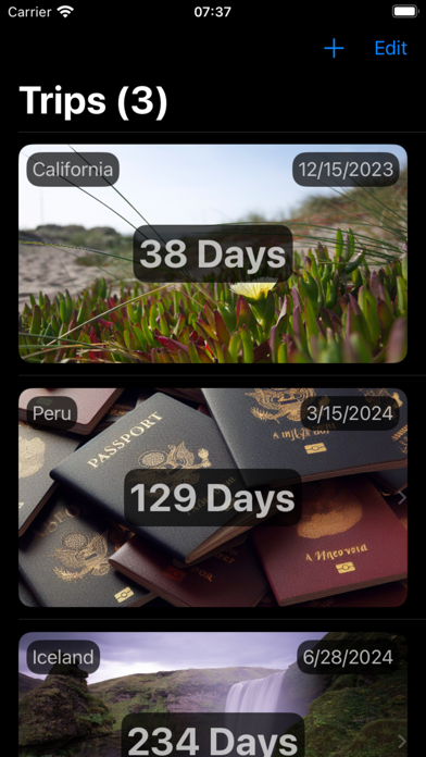 Travel Tracker - Countdown Screenshot