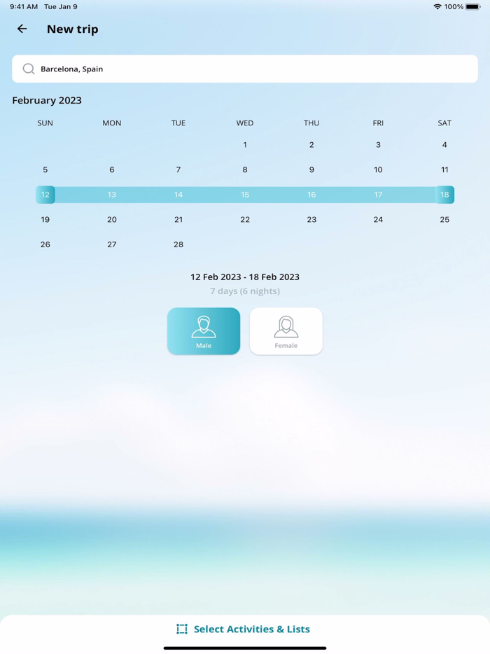 Packing List  Trip Planner