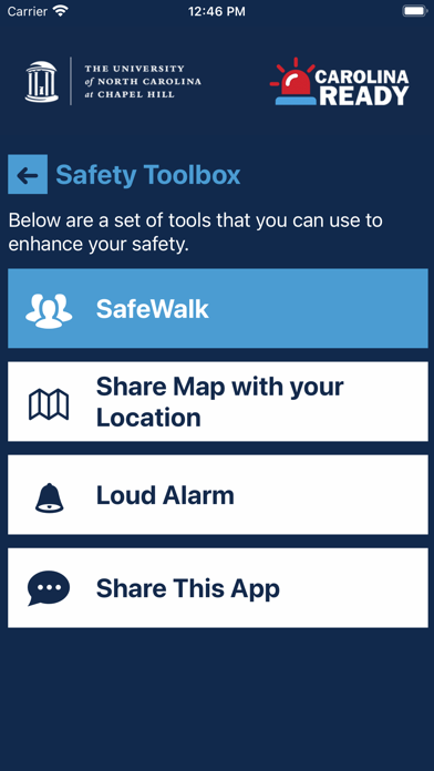 UNC Carolina Ready Safety Screenshot