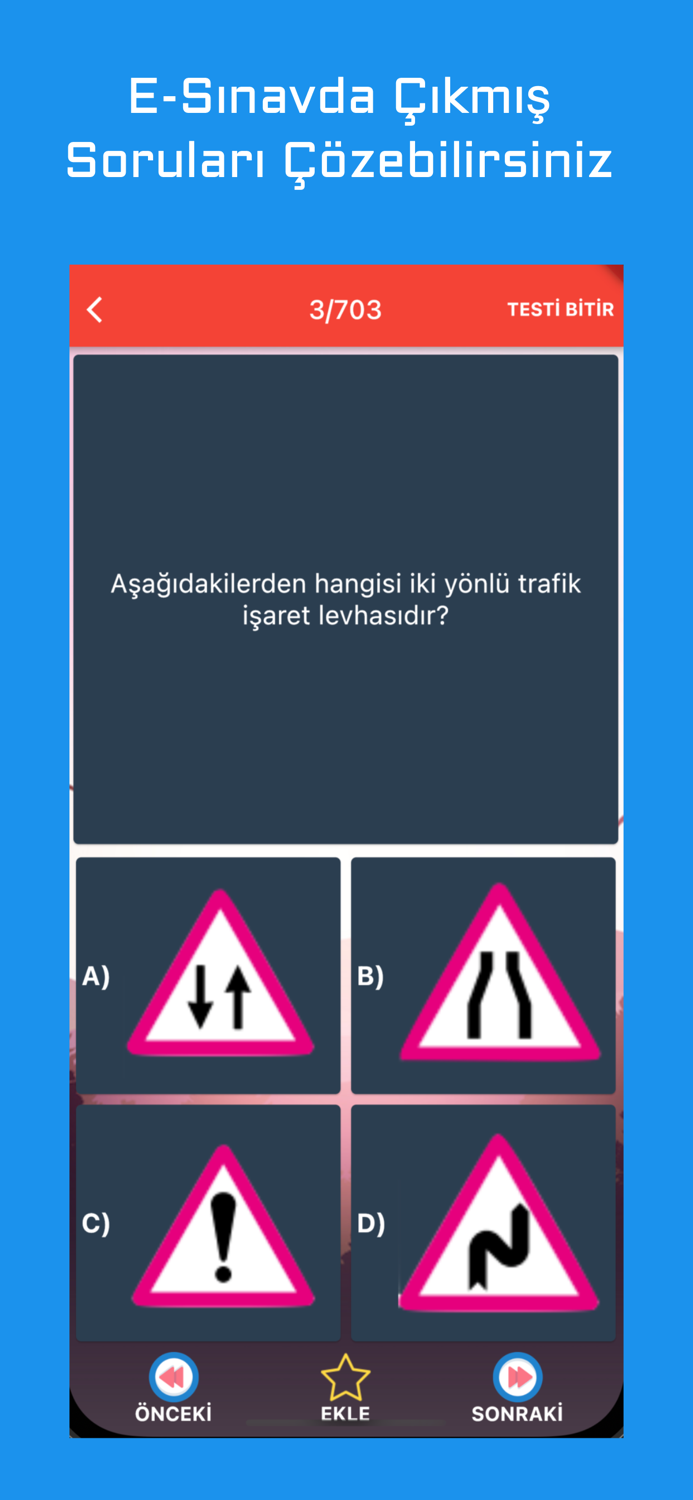 Ehliyet Sınavı Çıkmış Sorular
