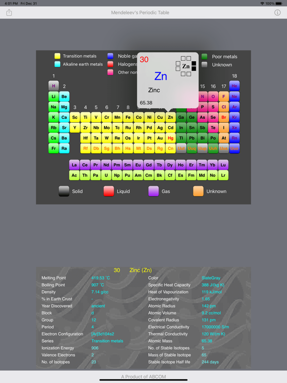 Screenshot #5 pour Mendeleev's Periodic Table
