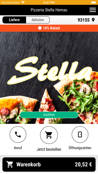 Pizzeria Stella Hemau Screenshot