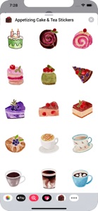 Appetizing Cake & Tea Stickers screenshot #2 for iPhone