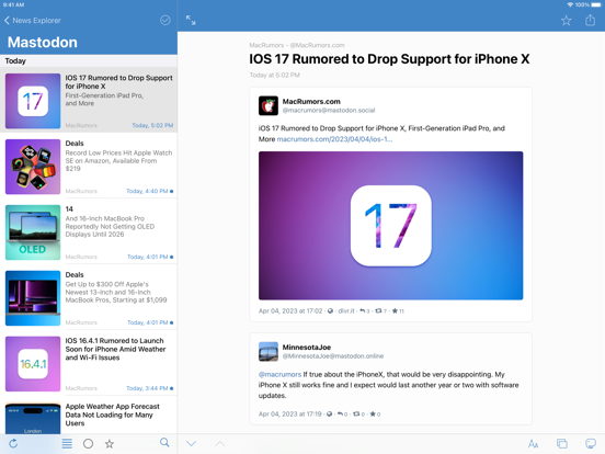 News Explorer iPad app afbeelding 4