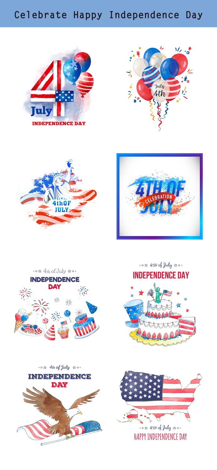 4th of July - Watercolor Pack