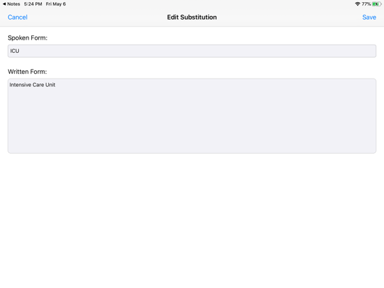 Fusion Narrate Keyboard iPad screenshot 5 - Medical app