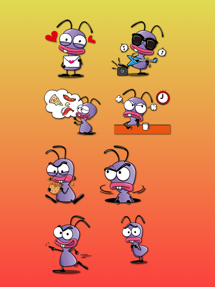 Cute Cockroach Stickers