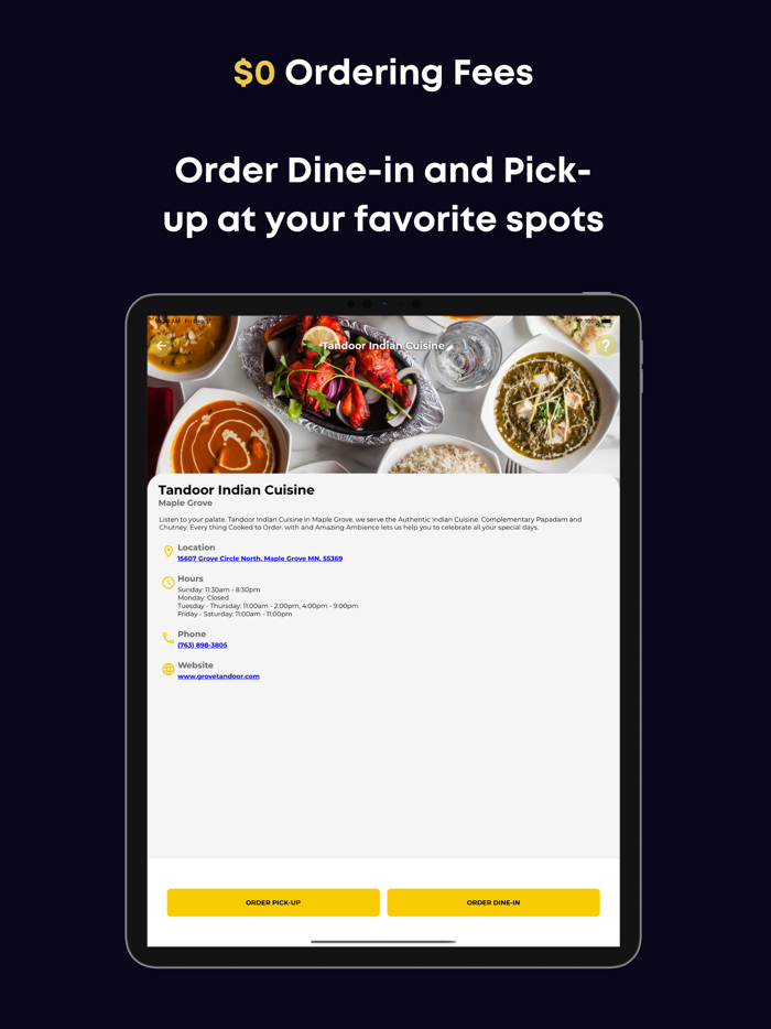 Tavolo - Reserve Order Pay