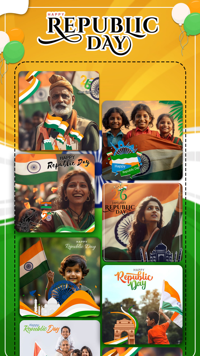 Republic Day Photo Frames card