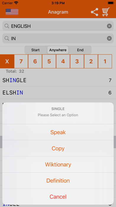 Anagram Solver: Crossword Find Screenshot