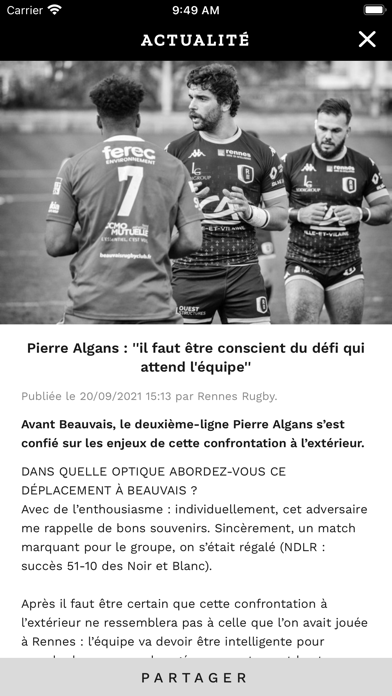 Rennes Rugby Business Club Screenshot