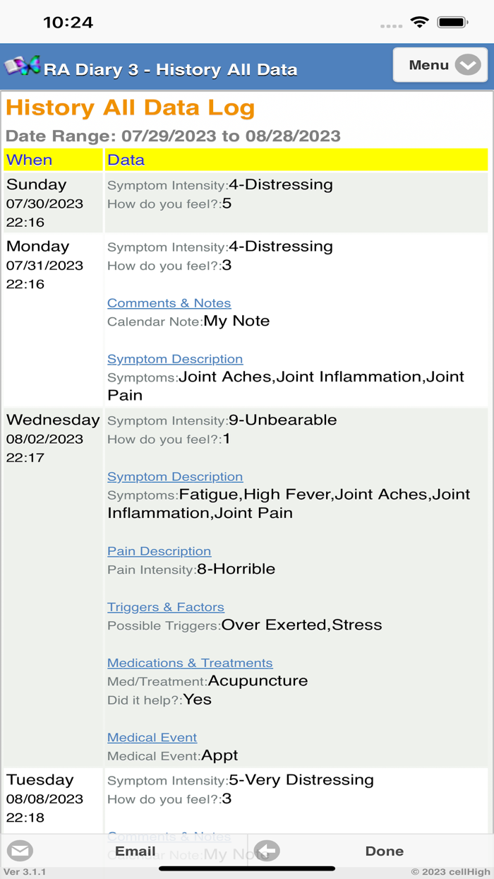 Rheumatoid ArthritisDiary 3
