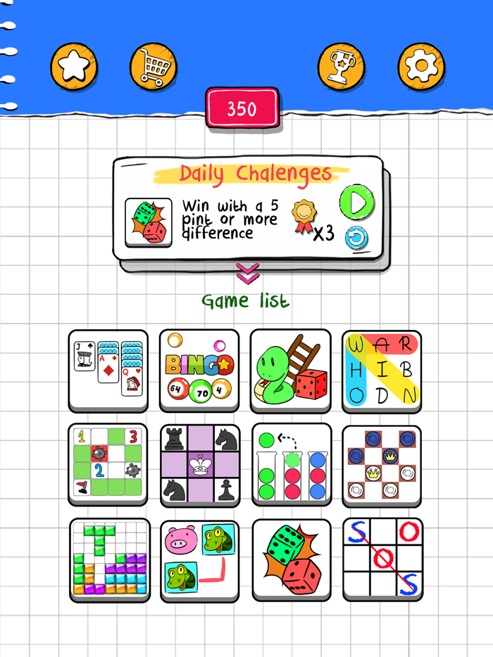 Tic Tac Toe and Pastimes Game