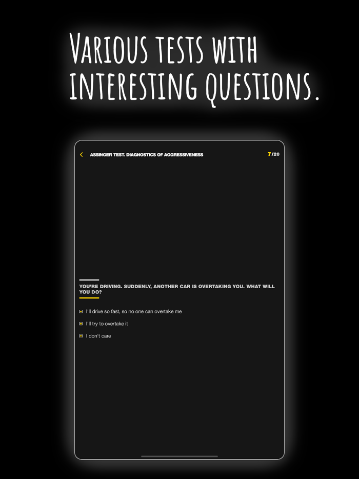 Psychological tests and quizzes