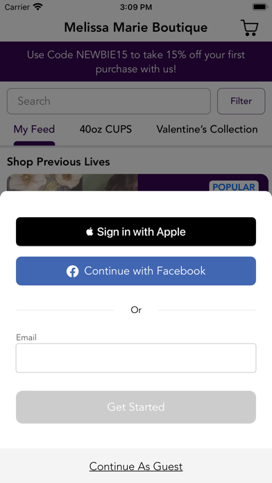 Melissa Marie Boutique Screenshot