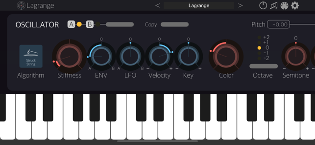 ‎Lagrange — zrzut ekranu syntezatora plug-in AUv3