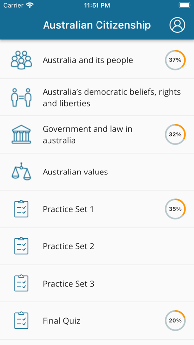 Australia citizenship practice Screenshot