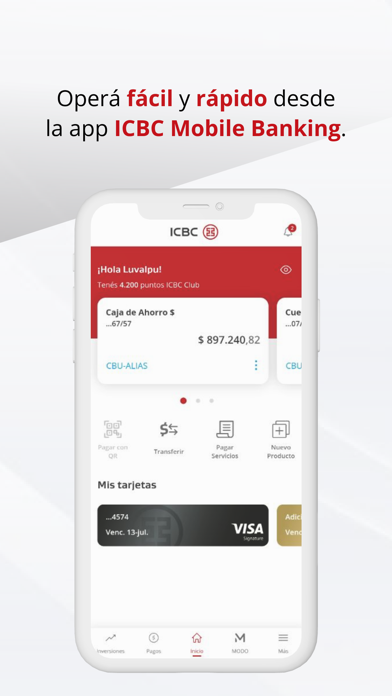 Screenshot #1 pour ICBC Mobile Banking(Argentina)
