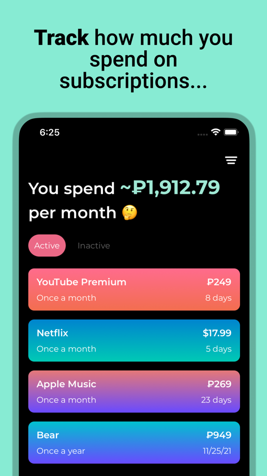 #1. Subscriber - subs tracker (iOS) By: Denis Kasatkin