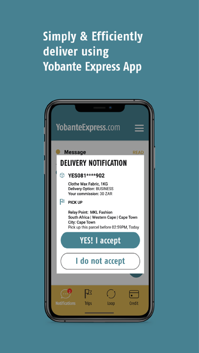 YOBANTE EXPRESS - Delivery Screenshot