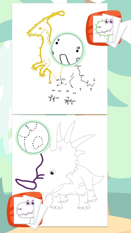 Connect and paint dinosaurs
