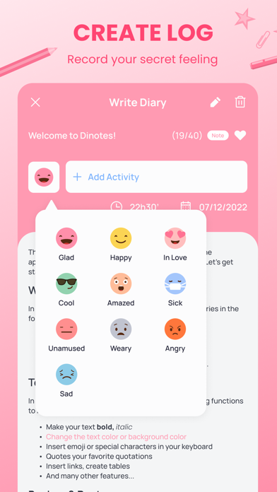 Write Diary & Notes - Dinotes Screenshot