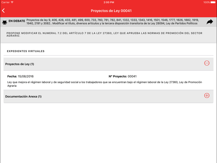 Agenda Documentada del Pleno