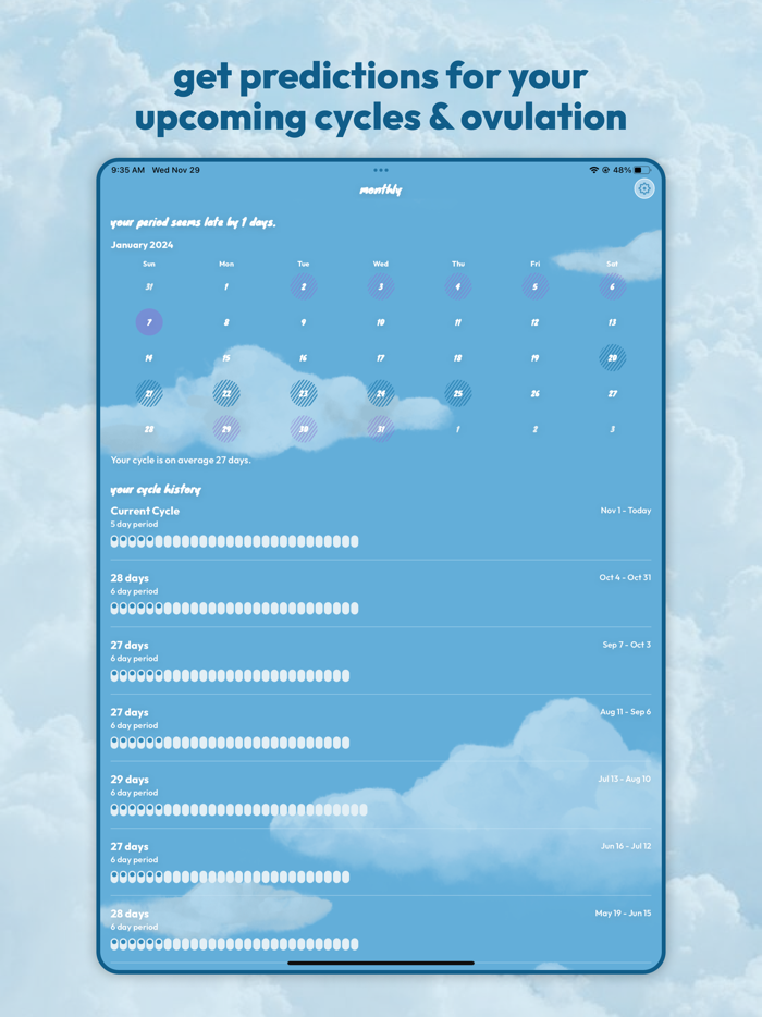 Monthly Period Tracker