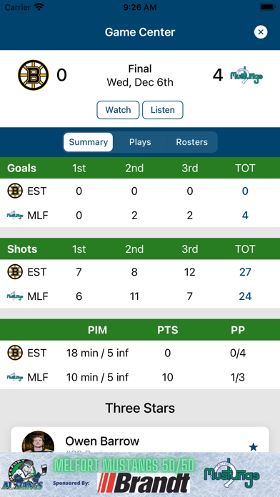 Melfort Mustangs Official App Screenshot