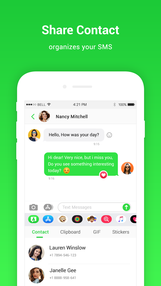 Messages for contact sharing - 1.5 - (iOS)