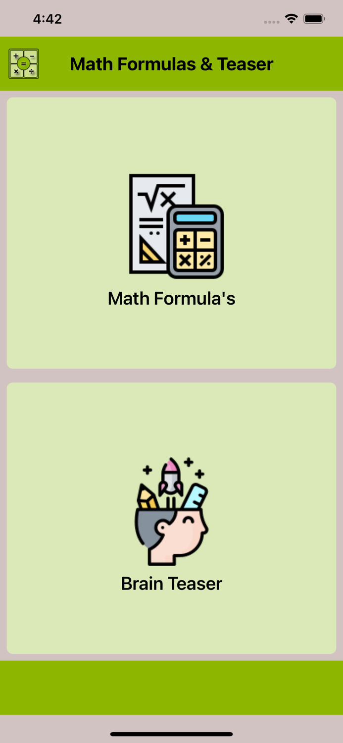 Maths Formulas and Brain Teaser
