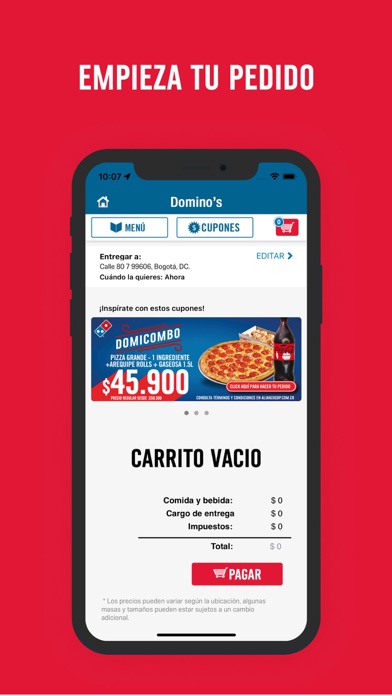 Domino's Pizza Colombia Screenshot
