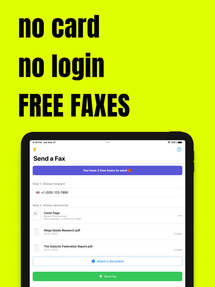 FAX send from iPhone - eFax