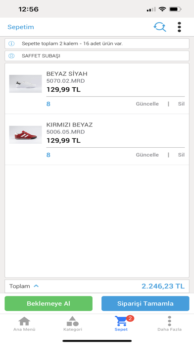 Beegee B2B Sipariş Screenshot
