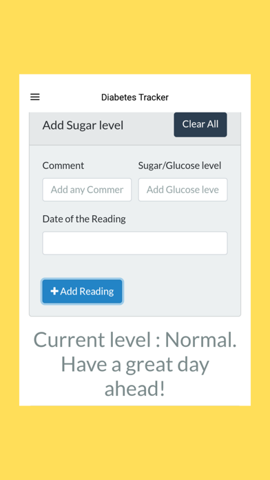 Glucose Diabetes Tracker Screenshot