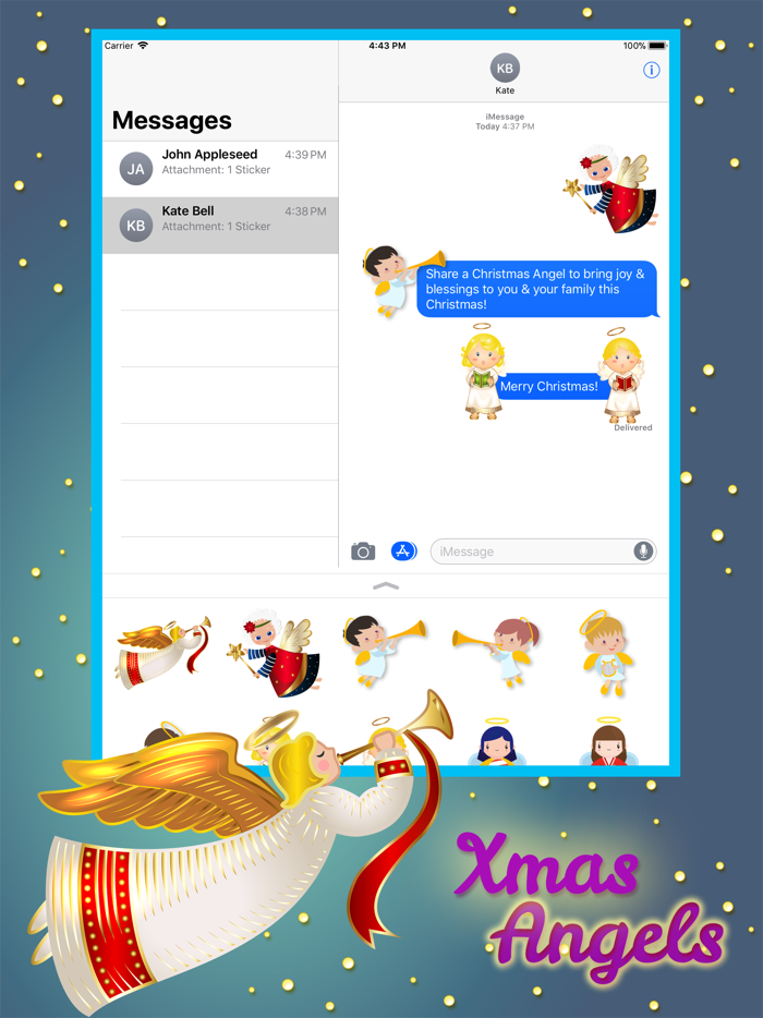 Xmas Angels Emoji and Stickers