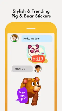 Game screenshot Animated Pig & Bear Stickers apk