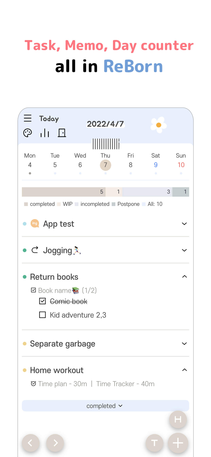 ReBorn - Task and To-do list