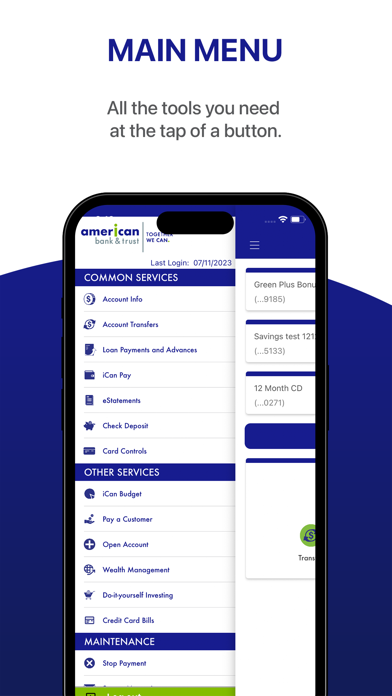 American Bank and Trust Screenshot