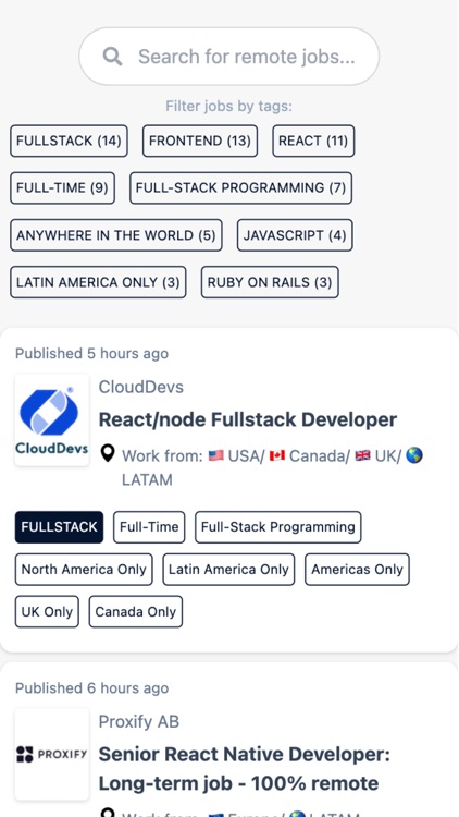 Remote ReactJS Dev Jobs screenshot-3